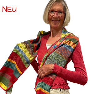 Bunt gemusterter Bio-Baumwollschal von Invero