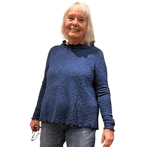 Blaues BW-Jacquardshirt von Jalfe in A-Linie