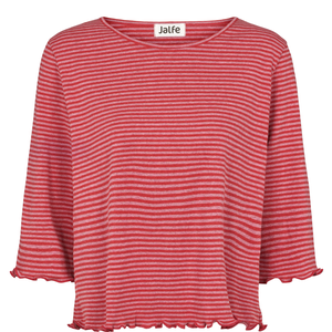 Rot-Rosa gestreiftes kastiges Shirt von Jalfe