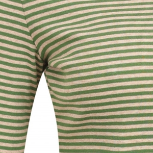 Detail des Grün/Naturfarbenen Jalfe Streifenshirts
