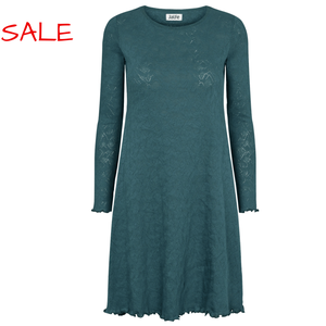 Jalfe Baumwoll Jacquard Kleid Petrol