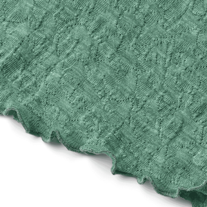 Detailaufnahme Jacquard-Muster des Jalfe Merino Riesenschals in Grün