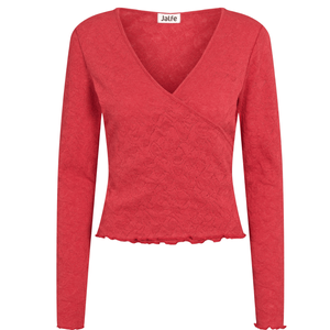 Roter Wickelcardigan von Jalfe