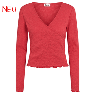 Roter Wickelcardigan von Jalfe
