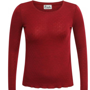 Dunkelrotes Wollshirt von Jalfe