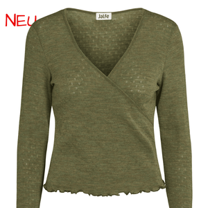 Oliviarbenes Wollwickelshirt von Jalfe