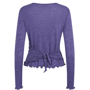 Rückseite des violett Wickelshirts