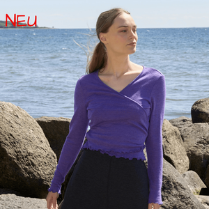 Lila Wollwickkelshirt von Jalfe