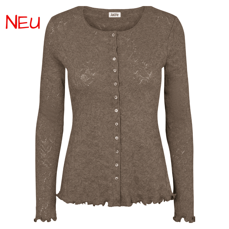 Brauner Jacquard Cardigan aus Biobaumwolle