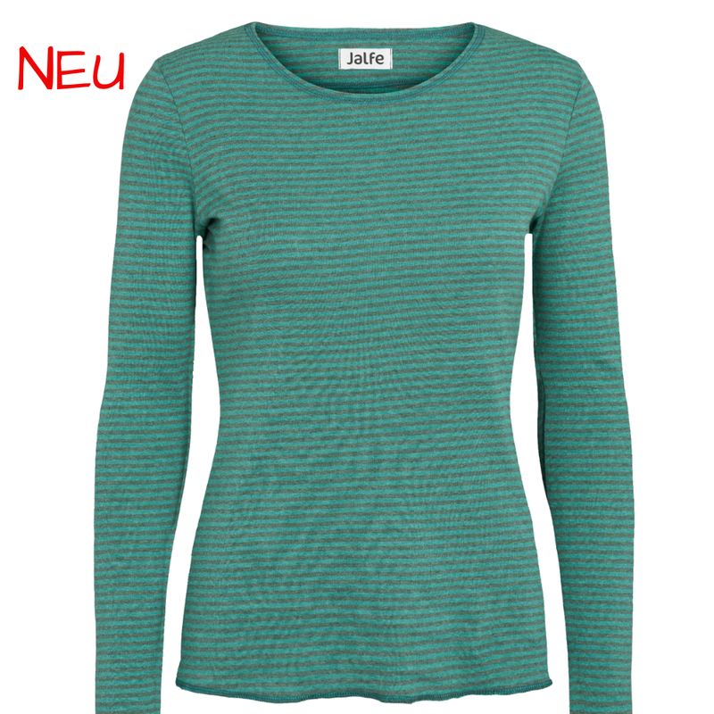 Neues BioBaumwoll Streifenshirt in Türkis Tönen