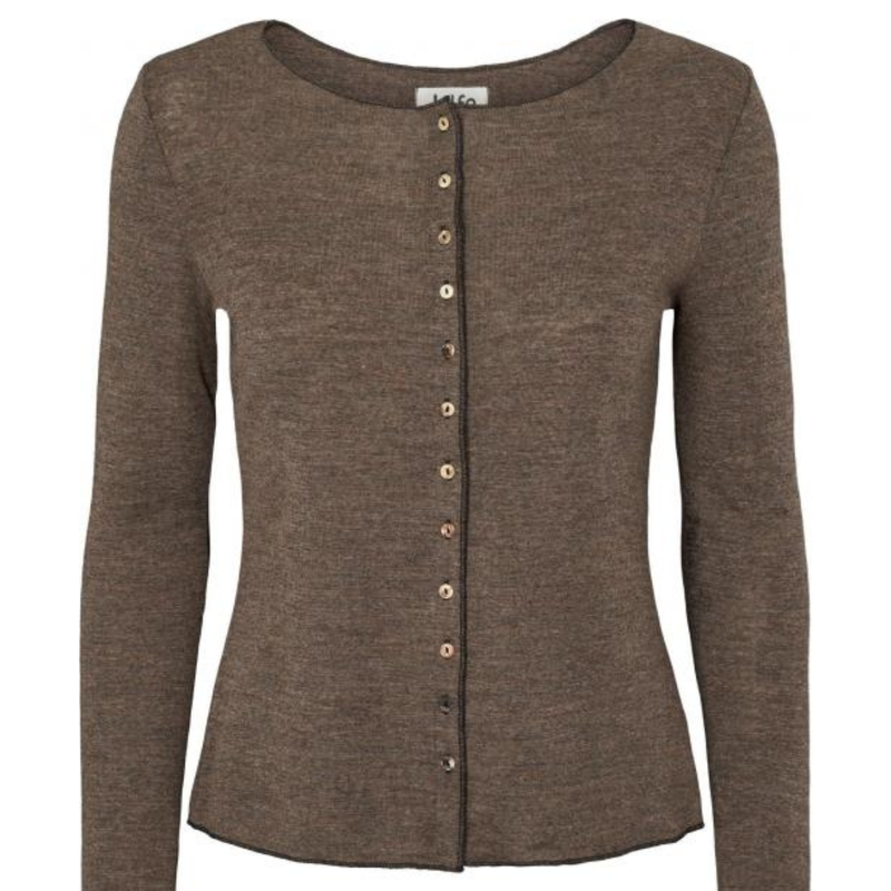 Dunkelbrauner Wollcardigan von Jalfe